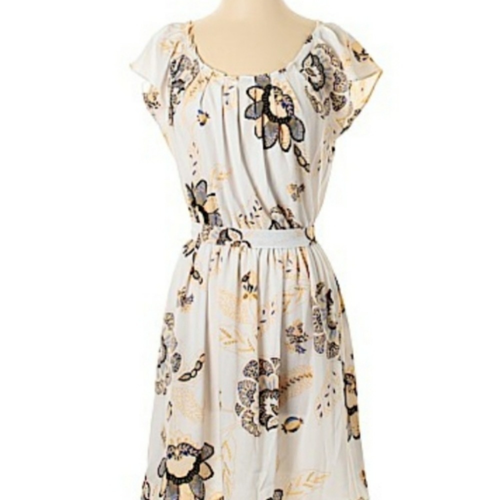 Lauren Conrad White Floral Dress Womens Size Medium